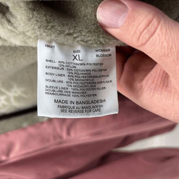Woolrich Blossom Pink Women's Winter Coat Size XL Fleece Snowflake Lining EUC - Picture 5 of 7